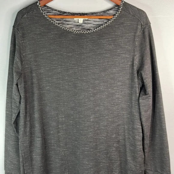 MAX STUDIO Loose Fit Tunic Dress Black Crewneck Long Sleeve Lagenlook Size M - Picture 3 of 12